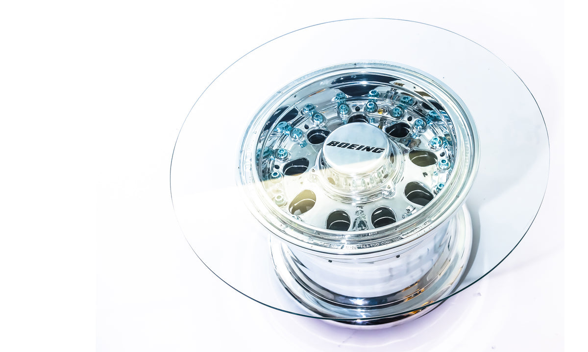 747 Rim Boeing 747 Wheel Table - Polished